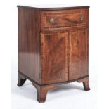 A reproduction mahogany commode in George III style, third quarter 20th c, outlined throughout