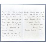 Ireland, The Land War. Gladstone (Herbert John) 1st Viscount Gladstone (1854-1930) - autograph