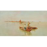 Raffaele Mainella (1858-1907) - Venice; On the Lagoon, a pair, both signed and inscribed Venise,