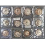 United Kingdom silver coins. Half crown 1911, 1913, 1914, 1915 (2), 1916, 1918 and 1923 (12)