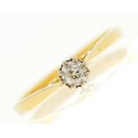A diamond solitaire ring, the old cut diamond of approximately 0.10ct, in 18ct gold, Birmingham,