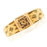 A Victorian 18ct gold ring, Birmingham 1877, 3.1g, size L½ Light wear consistent with age