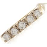 A five stone diamond ring, in gold marked 585, 0.4ct approx., 4.6g, size P