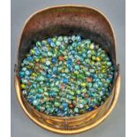 An unusually extensive collection of glass marbles, many first half 20th c, approximately 500