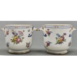 A pair of Sevres seaux a bouteille, 1791, one painted by Gilbert Drouet, the other by Henri-
