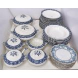 A Great Universal British Pottery part dinner service, comprising plates, soup bowls, tureens and