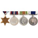 WWI group of four, 1939-1945 Star, British War Medal, Defence Medal and Royal Naval Long Service and