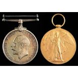 World War I pair, British War Medal and Victory Medal 29834 PTE T Thomas RWFUS