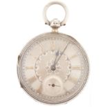 A Victorian silver lever watch, J Eldon & Son, London, No 21699, with silver dial in decorated case,