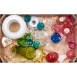 A collection of Victorian and 20th c cut, coloured and clear glass ware, to include cranberry,