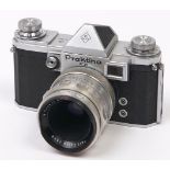 A Praktina FX SLR 35mm camera, with Carl Zeiss Jena Tessar 50mm F2.8 lens In apparently working