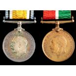 World War I pair, British War Medal and Mercantile Marine Medal Allan W Marshall