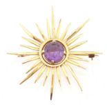 A gem set gold flower brooch, 8g