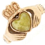 A 9ct gold Connemara marble ring, 3.7g, size K½