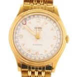 An Oris gold plated self-winding gentleman's wristwatch, with additional forked hand for day of