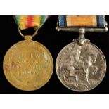 World War I pair, British War Medal and Victory Medal, 32477 PTE C A Gay Glouc R