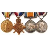 WWI group of four, 1914-15 Star, British War Medal, Victory Medal and Royal Fleet Reserve Long