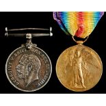 World War I pair, British War Medal and Victory Medal 414 PTE F Perkin D of CORN LI