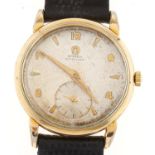 An Omega gold plated mid sized self-winding gentleman's wristwatch Dial spotted; light wear,