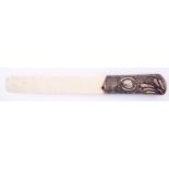 A Victorian silver handled ivory paper knife, 34cm l, by William Warr, Birmingham 1896 Ivory blade