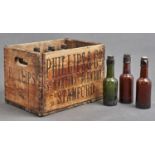 Brewarania. A stained pine crate from Phillips & Co St Martins Brewery Stamford, with twelve various