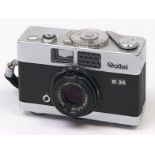 A Rollei B 35mm camera, with Carl Zeiss Triotar 40mm F3.5 lens In apparently working order, good