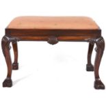 A mahogany dressing stool, 20th c, in George II style, on cabriole legs, 48cm h; 46 x 74cm Good