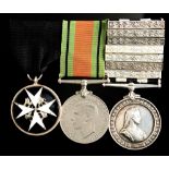 Order of St John breast badge, Defence Medal and Service Medal of the Order of St John and seven