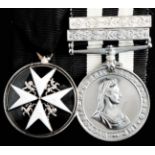 Order of St John pair Breast Badge and Service Medal with two clasps