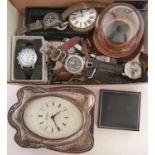Miscellaneous watches and wristwatches, an Edwardian style silver timepiece, etc Mostly in good
