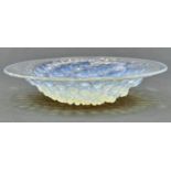 Volutes Coupe Ouverte. A Lalique semi opalescent glass dish, 24.5cm diam, stencil etched mark R