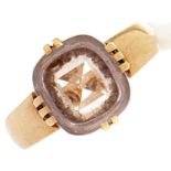 A rock crystal ring, in gold, 3.1g, size J