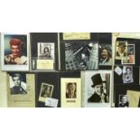 Film and Television Autographs. A collection of signed photograph letters and documents mounted