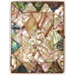 A Victorian mother of pearl and abalone shell card case, 8 x 11cm Complete sign of use consistent