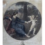 Franceso Bartolozzi, RA (1727-1815) after Annibale Carracci ? Clytie, hand coloured engraving,