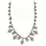 A Belle Epoque cut steel fringe necklace
