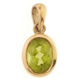 A 9ct gold peridot pendant, 1g