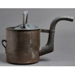 A Victorian copper watering can, 40cm h x 52cm Numerous dents and splits to main handle, general