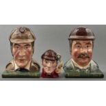 A pair of Royal Doulton earthenware Sherlock Holmes and Dr Watson bookends, c1996 and a Royal