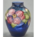 A Moorcroft Clematis vase, c1975, 12.5cm h, impressed marks Good condition