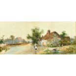 W M Stuart (late 19th / early 20th c) - Village Scene, a pair, both signed, watercolour, 21 x