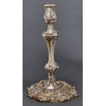 Paul Storr. A George III silver candlestick, the sconce cast and chased with overlapping scallop