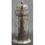 A. E. Jones. An Arts and Crafts silver lighthouse caster and cover, hammer textured and applied with