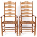 A pair of Cotswold School ash chairs, designed by Ernest Jimson and made by Neville Neal, late