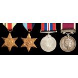 World War II attributed group of four, 1939-1945 Star, Africa Star, War Medal and Army Long