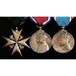 Order of St John breast badge, Silver Jubilee Medal 1935 and Coronation 1937