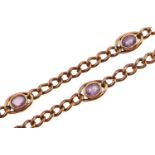 A 9ct gold bracelet set with amethysts, 6.7g