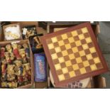 Chess. A reproduction resin set of the Monkey Band chessmen, alabaster, metal and various other sets