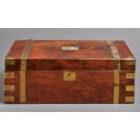 A Victorian brass bound walnut writing box, 51cm w Veneer lifting and scratched in places, brass