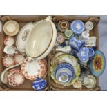 A quantity of decorative ceramics, to include tea ware, oval Booth's tureen, cover and ladle,